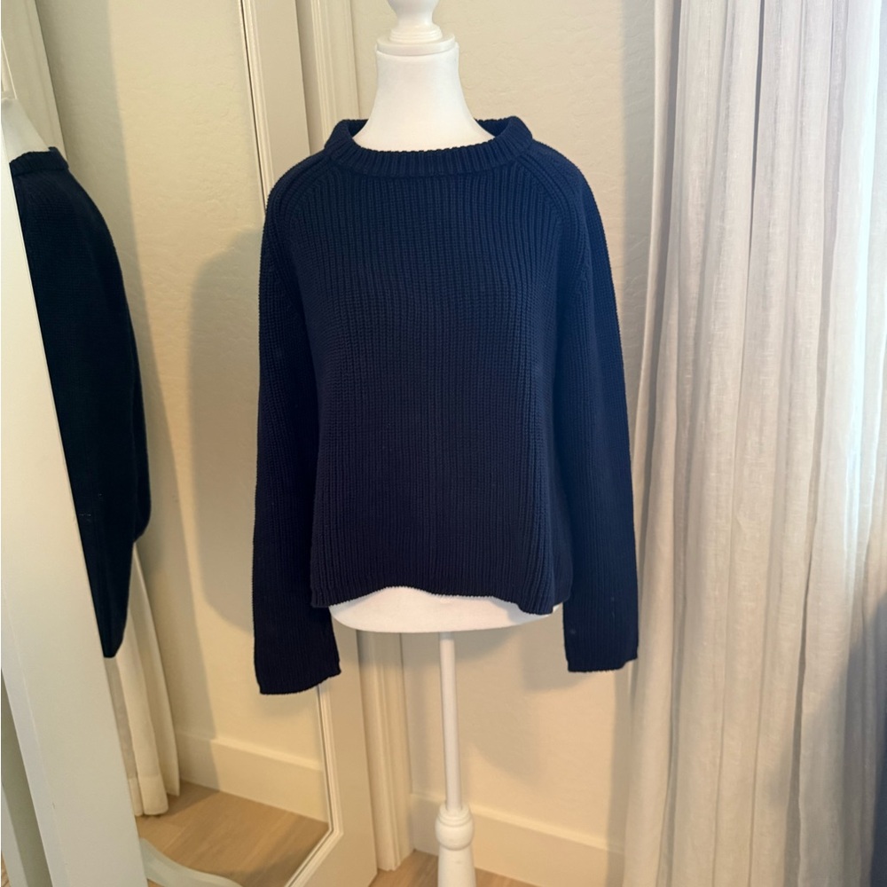 Quince Navy Crew Neck Sweater